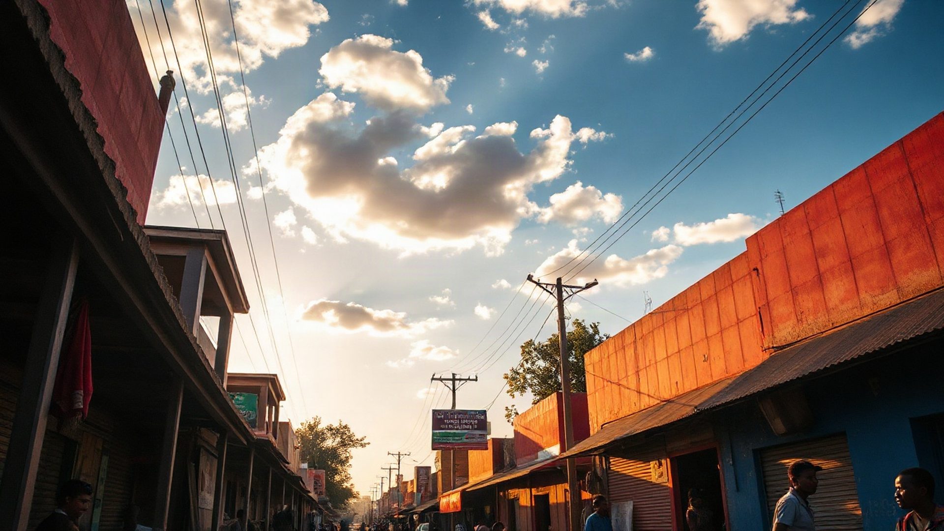 Kenyatta Street, Kitale in golden morning light